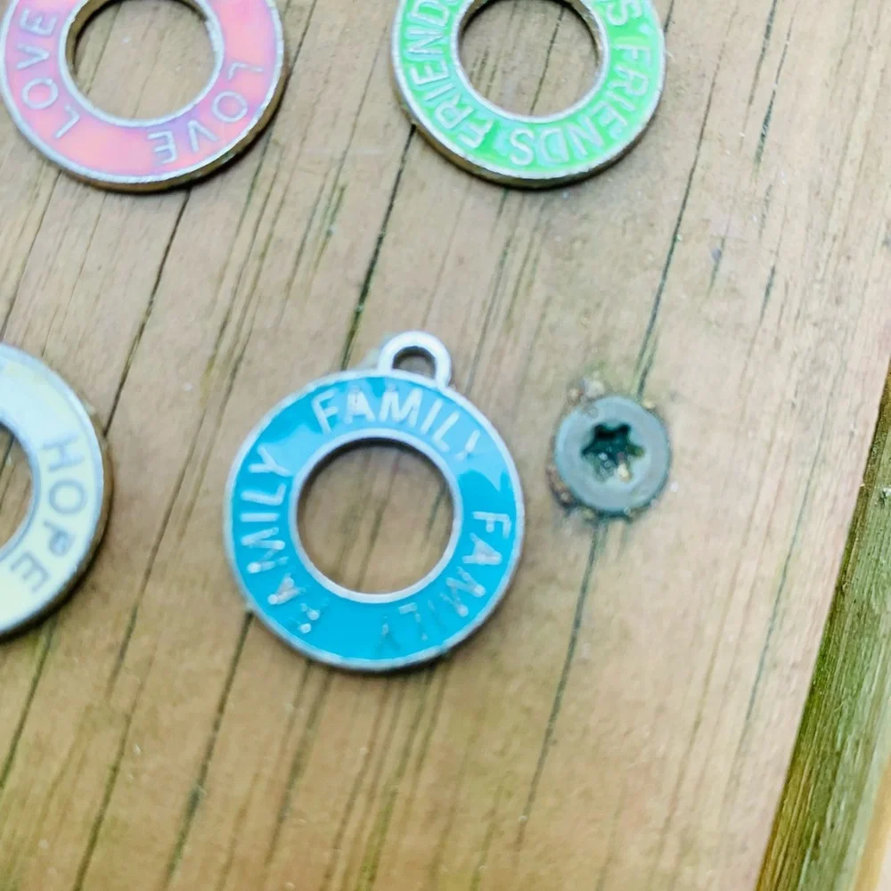 Necklace pendants (4) metal pendants hope love friendship family multicolored